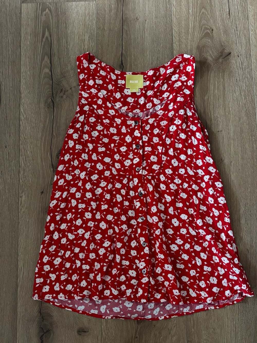 Maeve by Anthropologie Red Floral Button-Down Sleeveless Top, Size 0